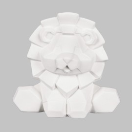 Ceramic Bisque Lion Facet-ini - Case of 6